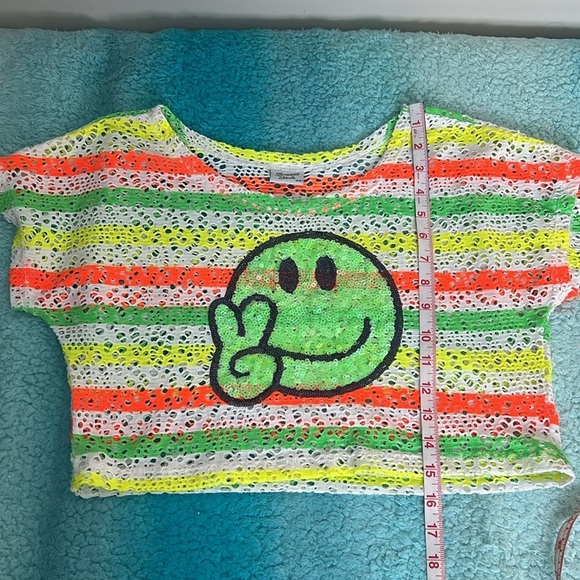 🔥Breeze Girls Colorful Striped Kids Top with Smiley Design🔥 - Picture 4 of 6